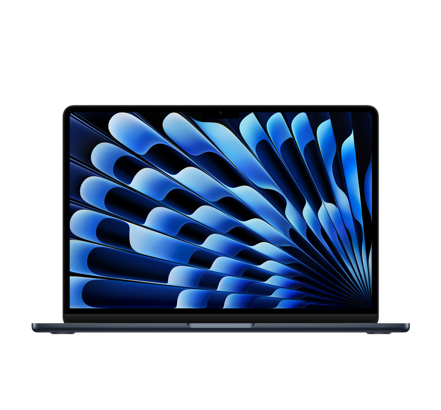 foto del prodotto macbook air 13 chip apple m3 con cpu 8 core e gpu 8 core 8gb 256gb ssd mezzanotte