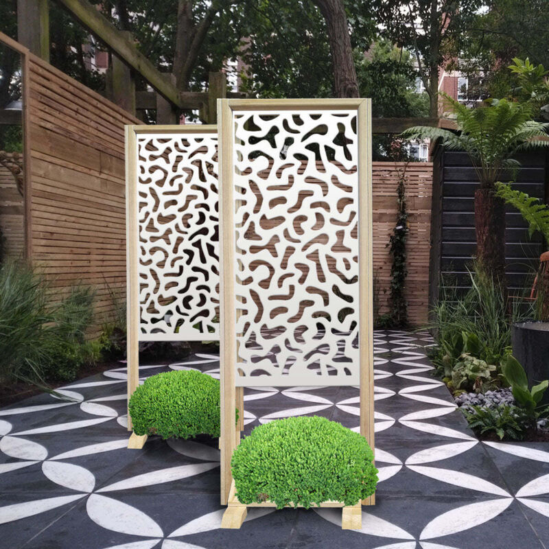 foto del prodotto macchie separ paravento modulabile 70x190cm in legno e pvc colore bianco