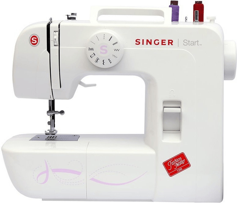 foto del prodotto macchina cucire singer start 1306, bianco, macchina da cucire automatica, 4 tempi, variabile, pulsanti, leva, meccanico