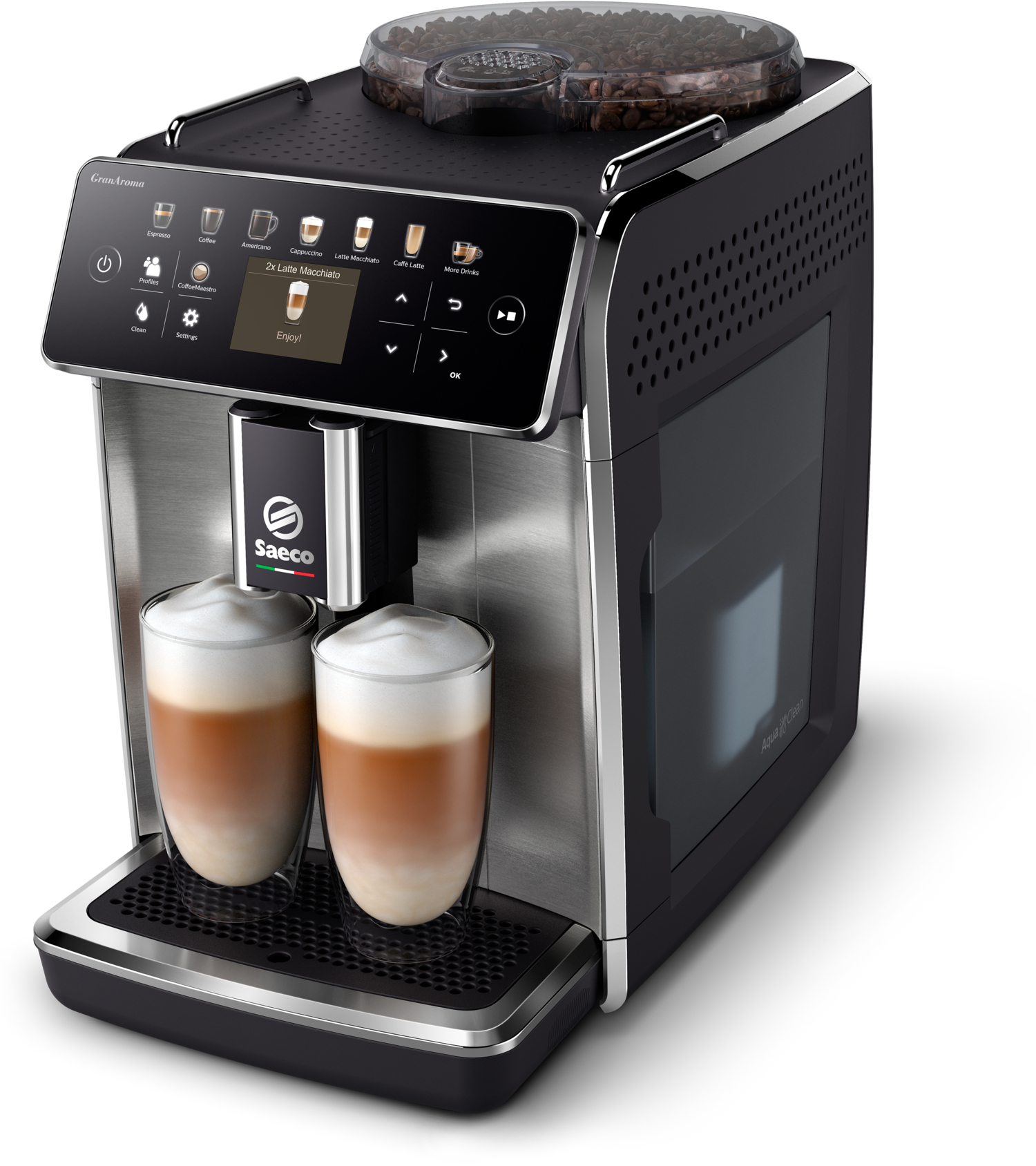 foto del prodotto macchina da caffe automatica saeco sm6585 00 granaroma latte go cerami