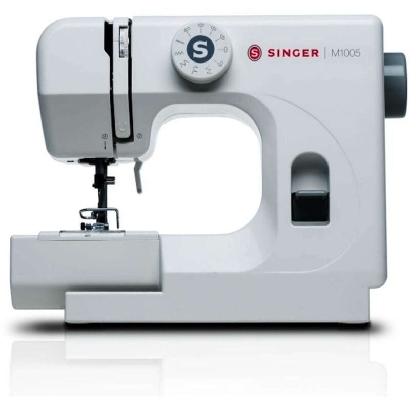 foto del prodotto macchina da cucire semiautomatica singer m1005 elettrica portatile bianca