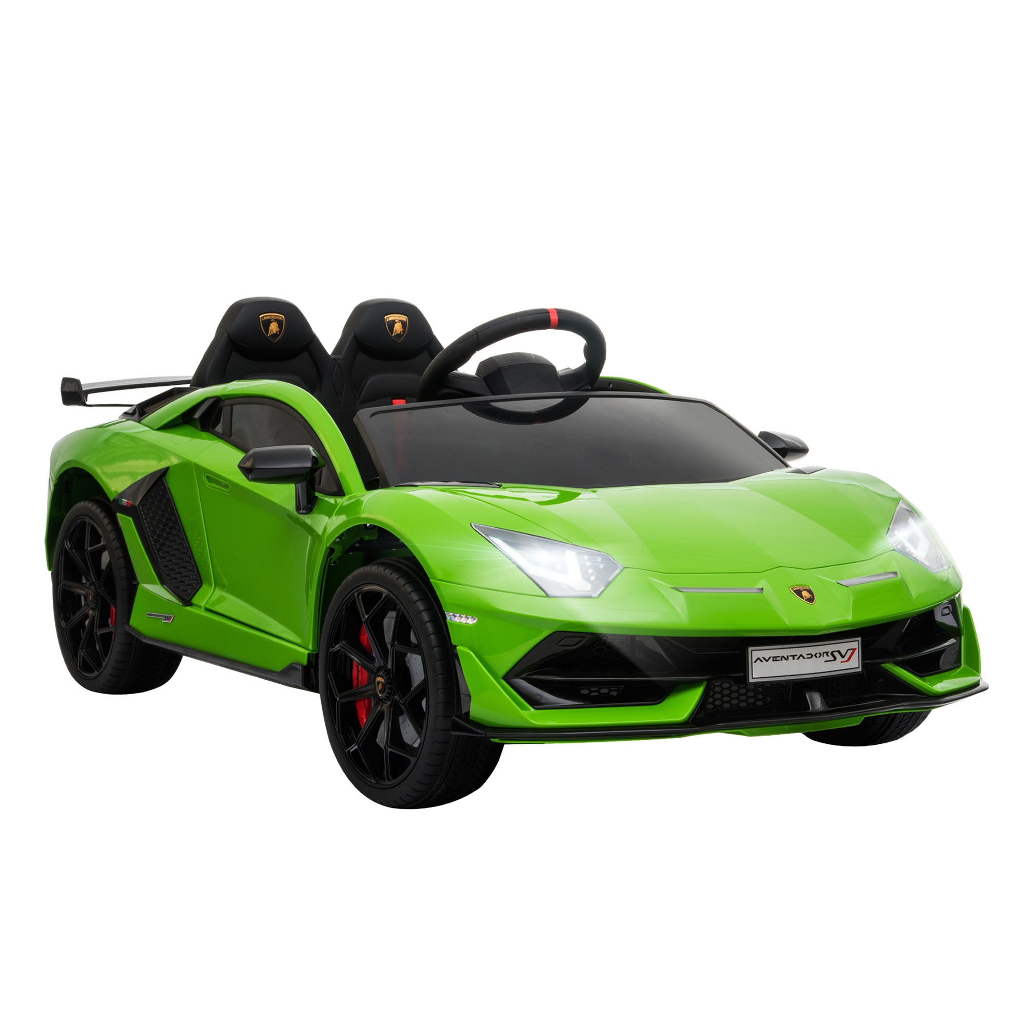 foto del prodotto macchina elettrica per bambini 12v con licenza lamborghini aventador verde