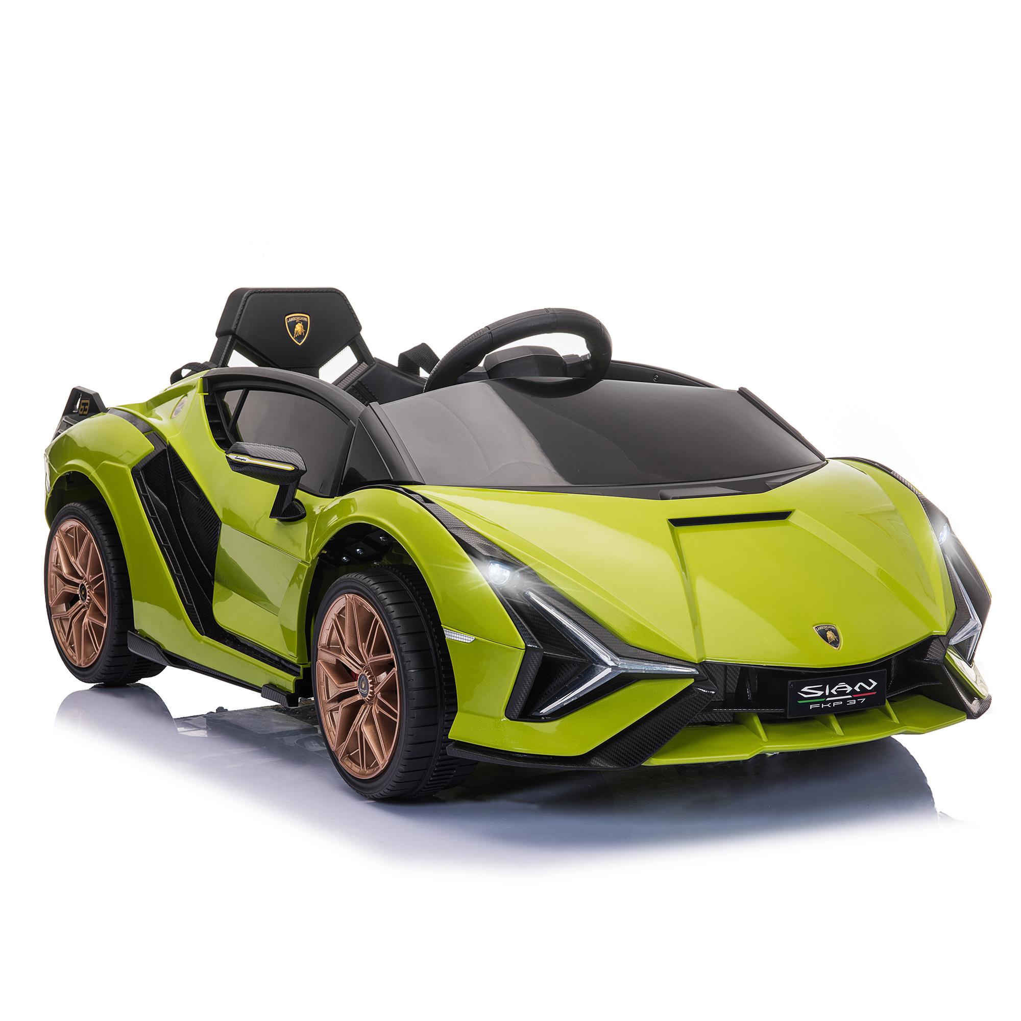 foto del prodotto macchina elettrica per bambini 12v con licenza lamborghini sian fkp 37 verde