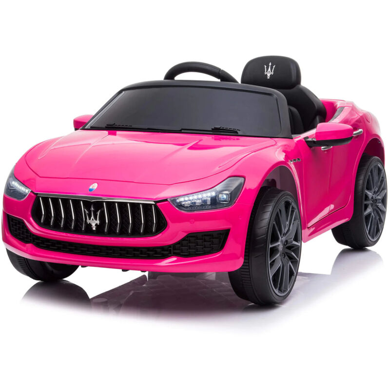 foto del prodotto macchina elettrica per bambini 12v con licenza maserati ghibli rosa