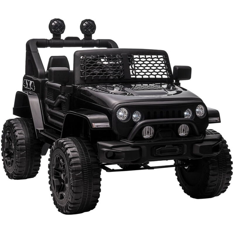 foto del prodotto macchina elettrica per bambini 12v con telecomando e guida manuale color nero
