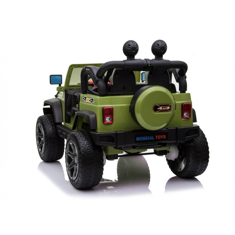 foto del prodotto macchina elettrica per bambini 2 posti ruote eva maxi fuoristrada 12v verde