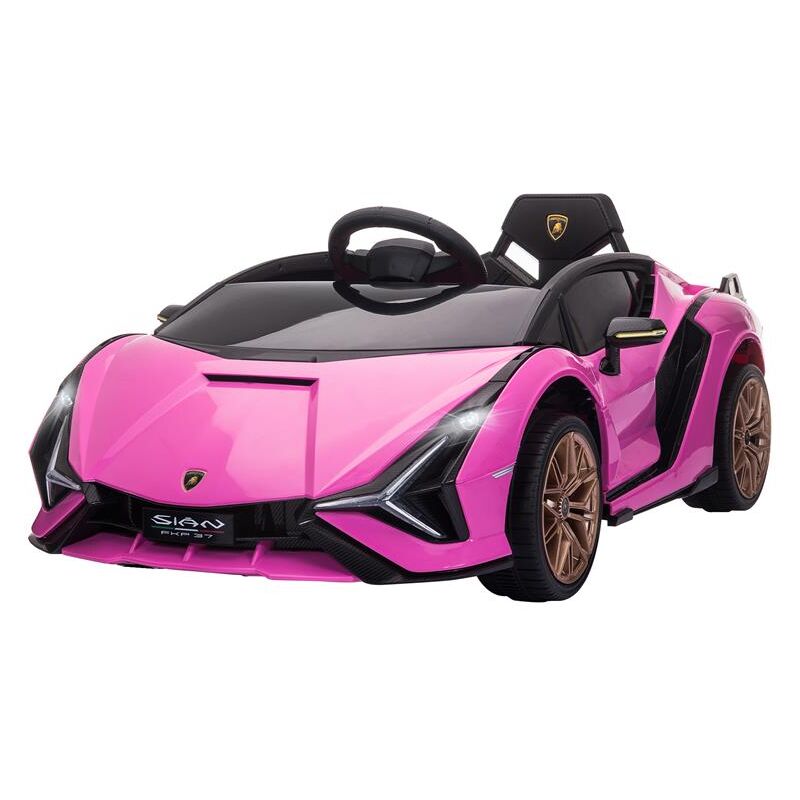 foto del prodotto macchina elettrica per bambini 3 5 anni lamborghini 12v con telecomando e velocit 3 5km h. rosa