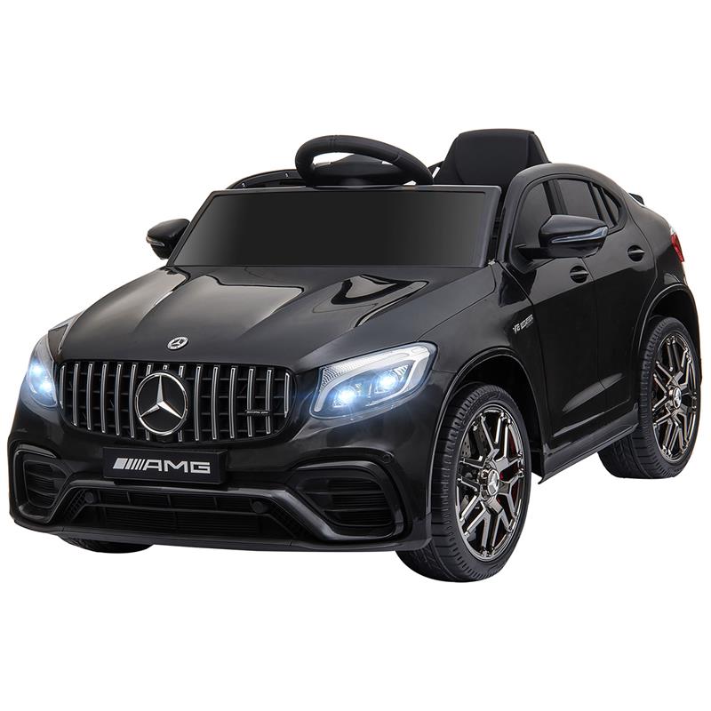 foto del prodotto macchina elettrica per bambini 3 5 anni mercedes con cintura di sicurezza e telecomando, nero
