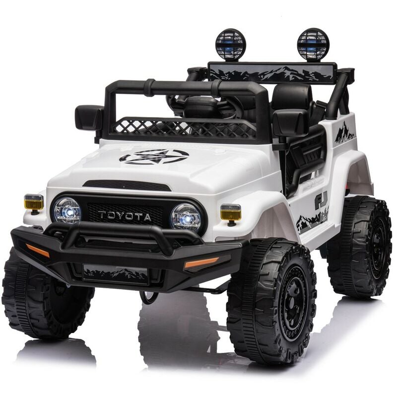 foto del prodotto macchina elettrica per bambini auto toyota cruiser a batteria 12 v bianca