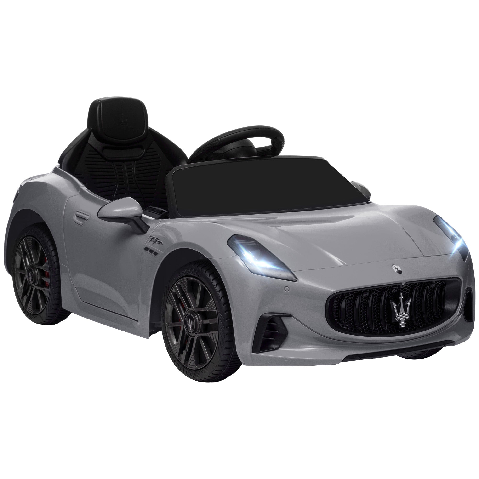 foto del prodotto macchina elettrica per bambini con licenza maserati gran turismo folgore 12v grigio