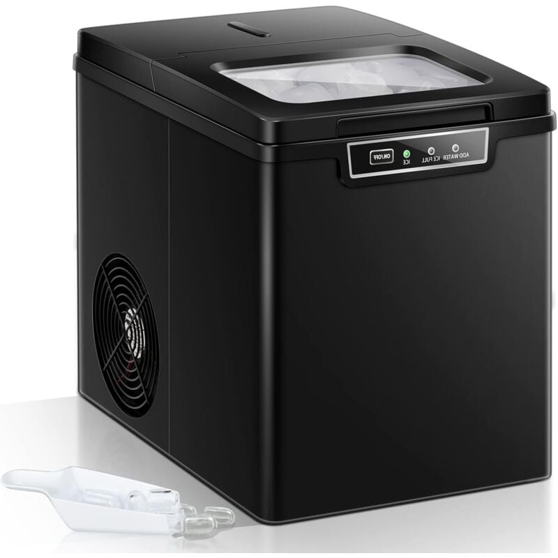 foto del prodotto macchina ghiaccio 12kg 24 ore, 9 cubetti di ghiaccio in 8 minuti, 2 formati di ghiaccio, macchina del ghiaccio con serbatoio d acqua 1,85 l per casa