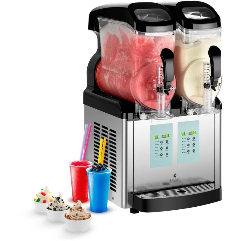 foto del prodotto macchina granite granitiera tritaghiaccio gelato cocktail 2 x 8 l display led