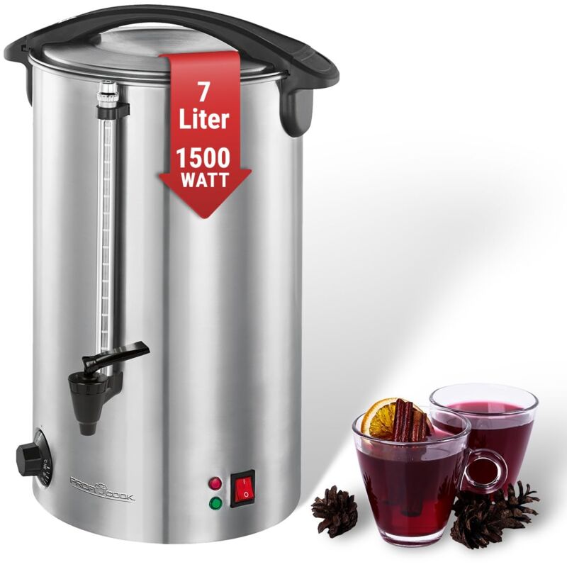 foto del prodotto macchina per bevande calde proficook con capacità del serbatoio di 7 litri macchina per vin brul con alloggiamento in acciaio inox di alta qualità