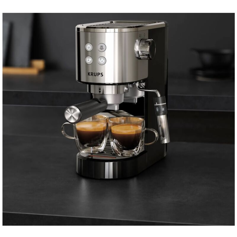 foto del prodotto macchina per caff espresso 15 bar in acciaio inox nero xp444c10 krups