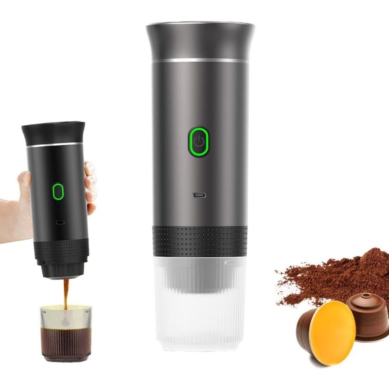 foto del prodotto macchina per caff espresso portatile, autoriscaldante, 4 6 minuti, macchina per caff portatile 3 in 1, tempi di ricarica elevati, 50 capsule, per