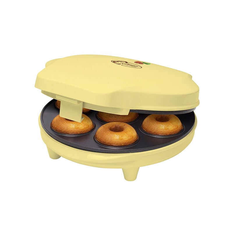 foto del prodotto macchina per ciambelle elettrica, donut maker per 7 ciambelle piccole, incl. antiaderente indicatoro luminso, 700 watt, colore giallo bestron