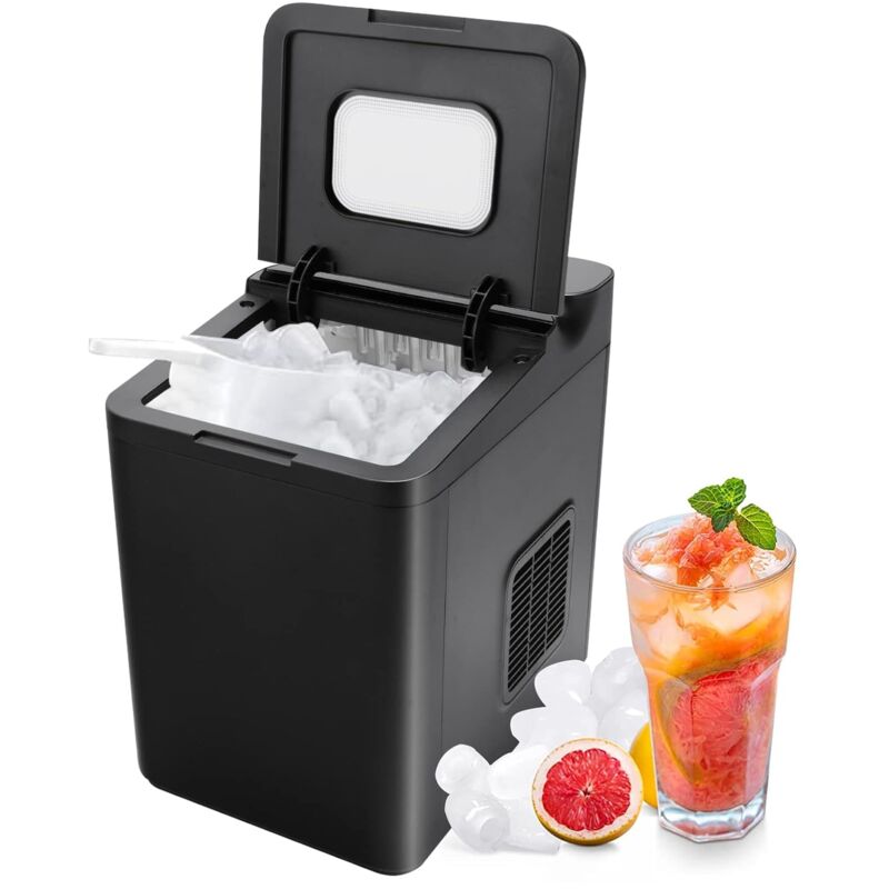 foto del prodotto macchina per ghiaccio, schermo lcd touch screen, rivestimento in vetro temperato, silenziosa, macchina professionale per cubetti di ghiaccio, 31,7 x