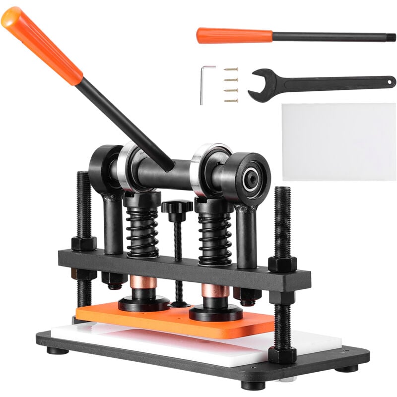 foto del prodotto macchina per goffratura pelle cuoio 260x120 mm capacita 1,5 t, fustellatrice manuale corsa regolabile 12 mm perforatrice goffratura manuale per pelle