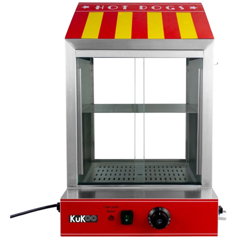 foto del prodotto macchina per hot dog a vapore macchina hot dog acciaio inox hot dog maker 2000w, capacit 100 salsicce, 30 panini, intervallo di temperatura 30 110