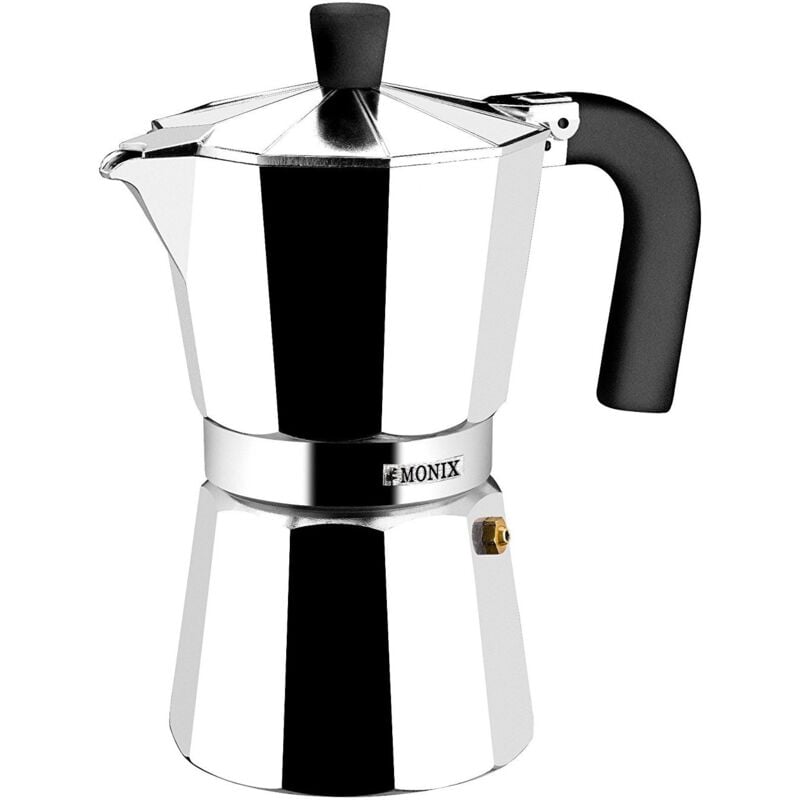 foto del prodotto macchina per il caff , alluminio argentato, vetroceramica, 3t. monix