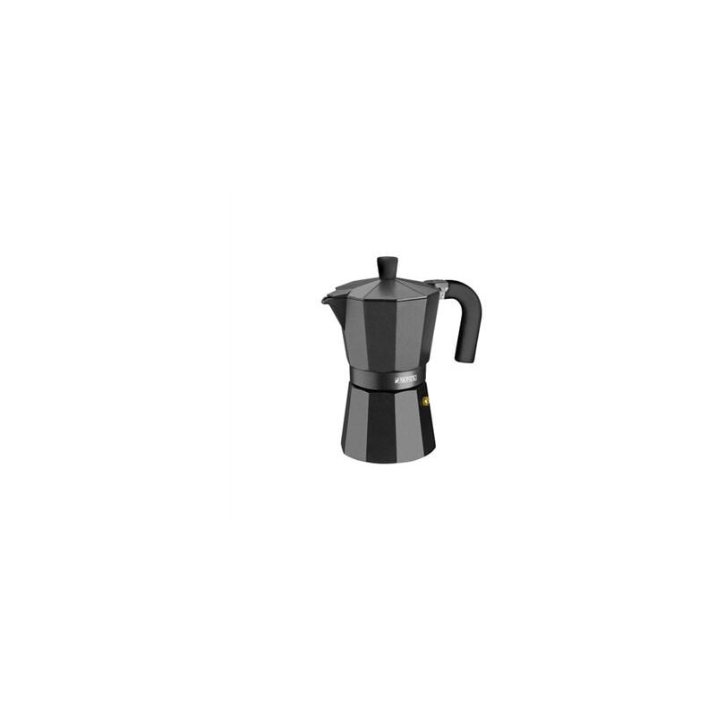 foto del prodotto macchina per il caff in alluminio nero con vetroceramica da 9 t. monix