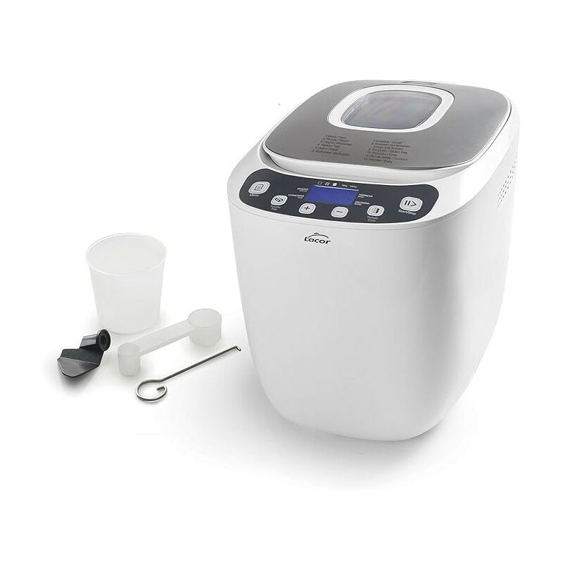 foto del prodotto macchina per il pane automatica senza pfoa, 12 programmi e speciali senza glutine, schermo lcd, include ricettario, 550w, bianco
