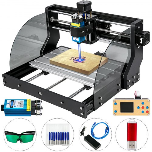 foto del prodotto macchina per incidere cnc fresatrice 3018 pro m router, 5,5 w 24 v 5 a fresatura macchina per tutti i tipi di plastica, alluminio morbido, legno,
