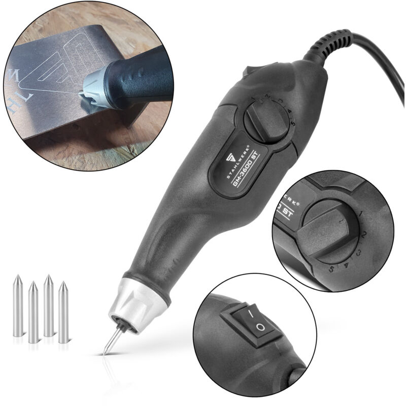foto del prodotto macchina per incidere gm 3600 st con incisore elettrico da 24 w penna per incidere stahlwerk