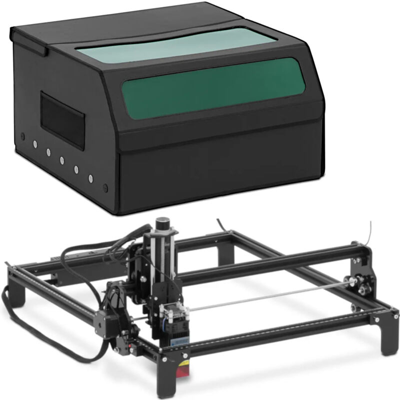 foto del prodotto macchina per incisione laser per legno, plastica e metallo con coperchio 42 x 40 cm 20 w