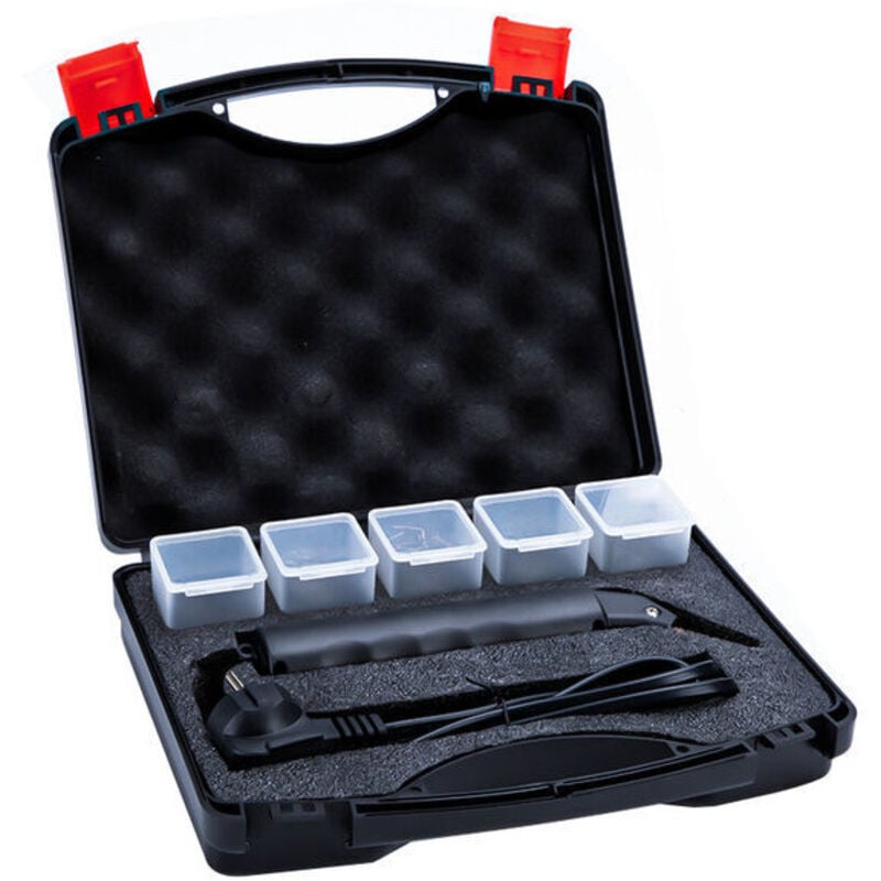 foto del prodotto macchina per la riparazione della plastica dell auto, kit pistola per cucitrice a caldo con filo di saldatura, saldatrice per la riparazione della