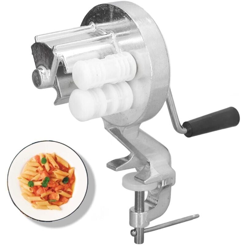 foto del prodotto macchina per maccheroni in lega di alluminio , macchina per pressare le tagliatelle a manovella manuale in acciaio inossidabile per preparare