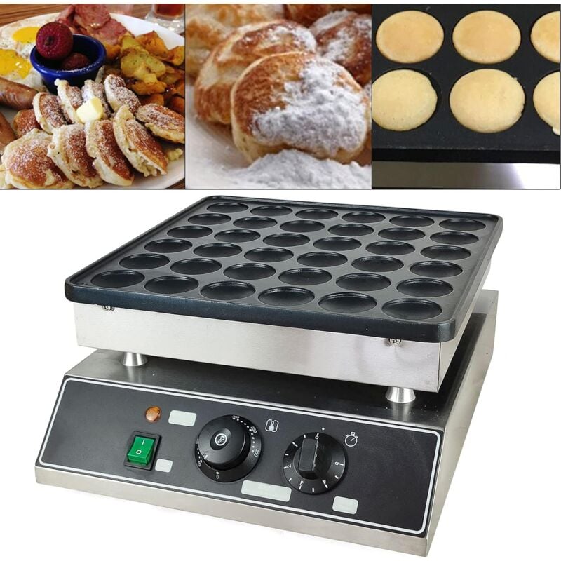 foto del prodotto macchina per pancake a 36 fori per il commercio commerciale, non stick per waffle pancake maker baker nonstick electric mini dutch pancakes maker