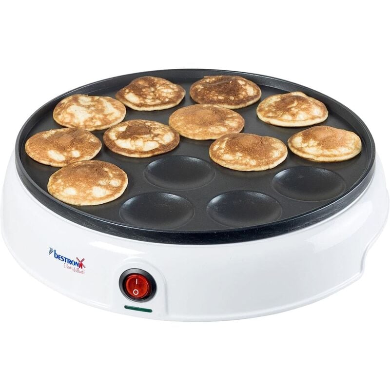foto del prodotto macchina per poffertjes dal design retr , mini crepes, specialit olandese, macchina per pancake con rivestimento antiaderente e spia luminosa,