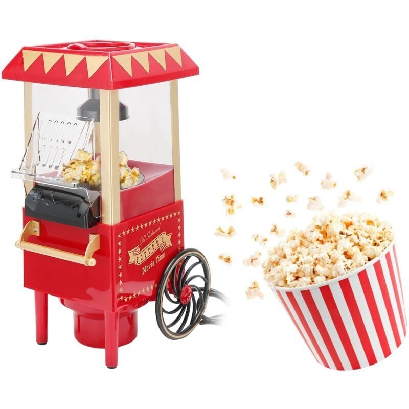 foto del prodotto macchina per popcorn automatica modello retr rosso macchina per popcorn per uso domestico per regalo di festa di compleanno