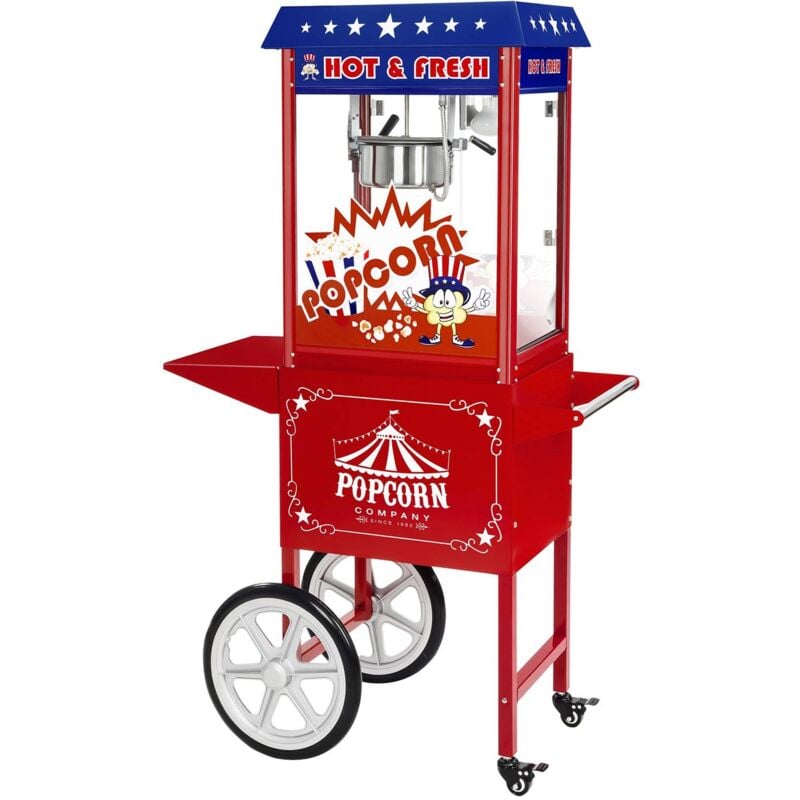 foto del prodotto macchina per popcorn design americano con carrello dosatore e paletta omaggio