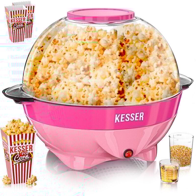 foto del prodotto macchina per popcorn kesser macchina per popcorn da 800 w grande capacit 5,5 l, rivestimento antiaderente, coperchio e ciotola di servizio, per