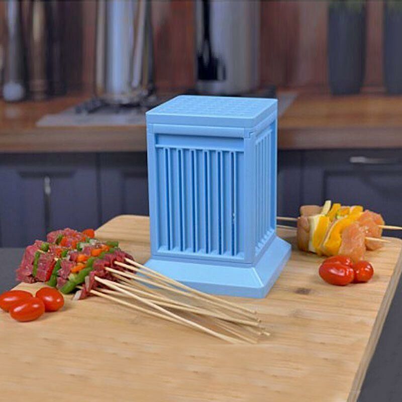 foto del prodotto macchina per spiedini di carne per barbecue, macchina per spiedini di carne, macchina per spiedini a 49 fori, macchina per kebab per barbecue,