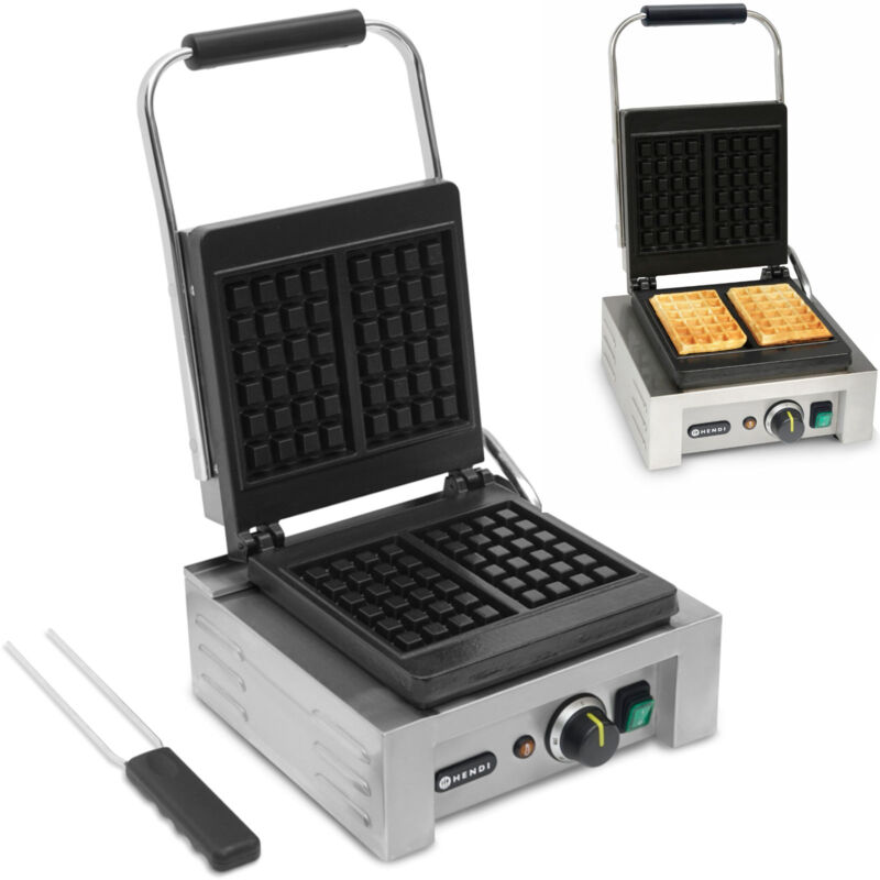 foto del prodotto macchina per waffle professionale per 2 waffle rettangolari da 1,5 kw hendi 212103