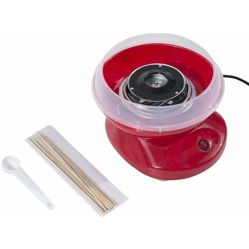 foto del prodotto macchina per zucchero filato in acciaio inox alluminio e pp 450w rosso homcom