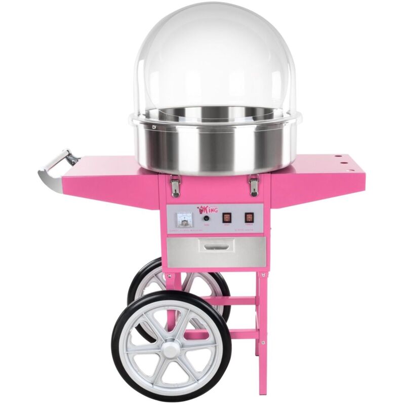 foto del prodotto macchina per zucchero filato professionale diametro 52 cm con carrello e cupola protettiva 3614072