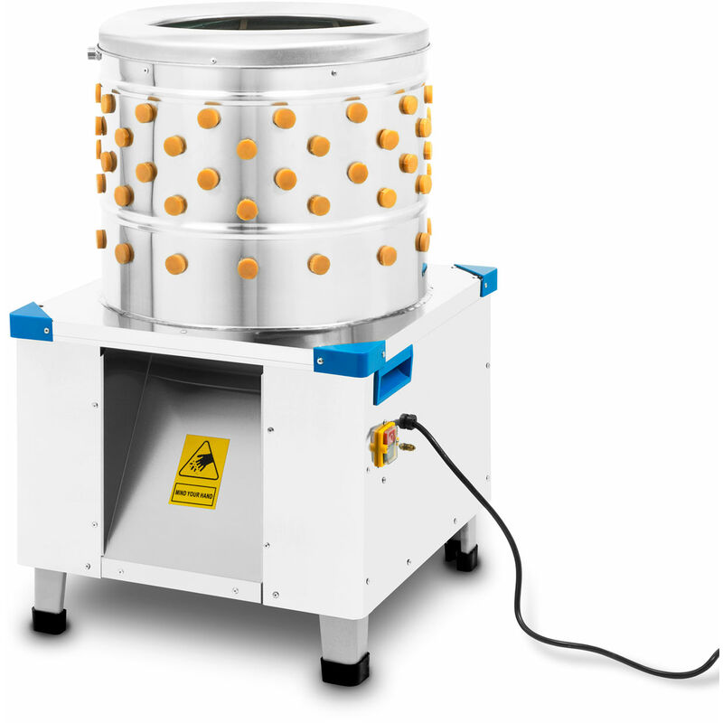 foto del prodotto macchina spiumatrice fino 180 kg h 550 w in acciaio inox, 106 dita in gomma per spennare polli anatre vertes