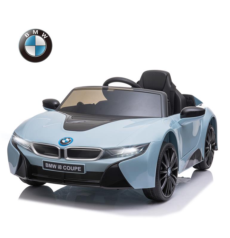 foto del prodotto macchinina elettrica bmw per bambini 3 8 anni con telecomando luci e lettore mp3 blu