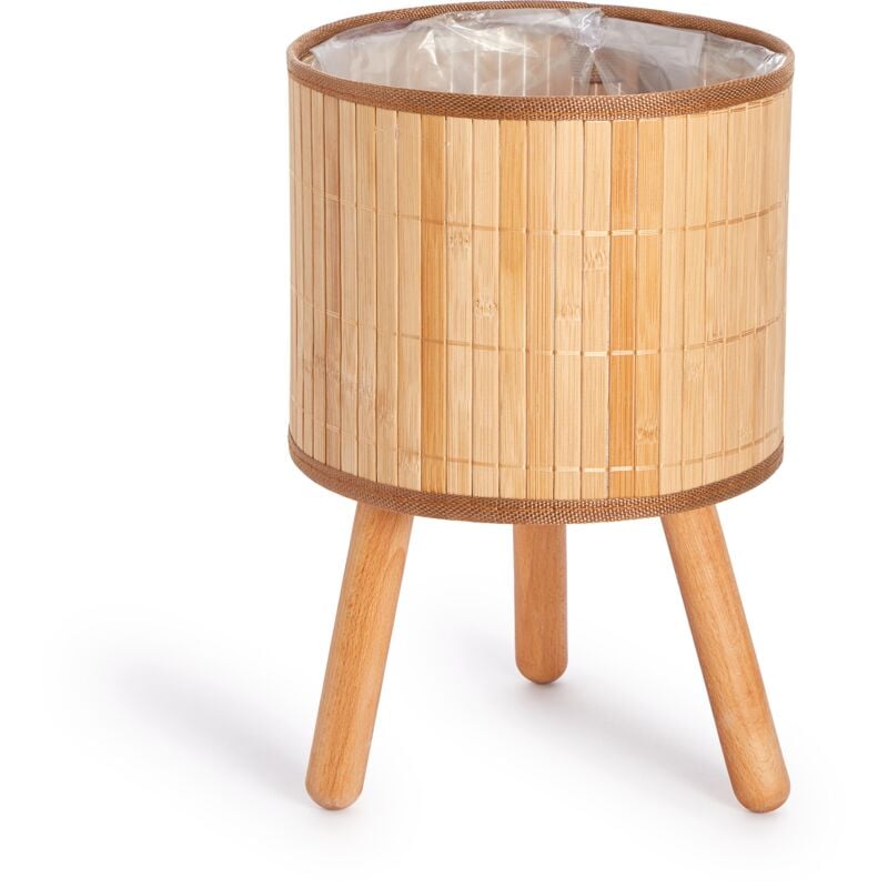 foto del prodotto maceta sobretiesto grande jardinera interior tiesto juego cesto madera trenzada natura, 2pcs set design 4 paco home