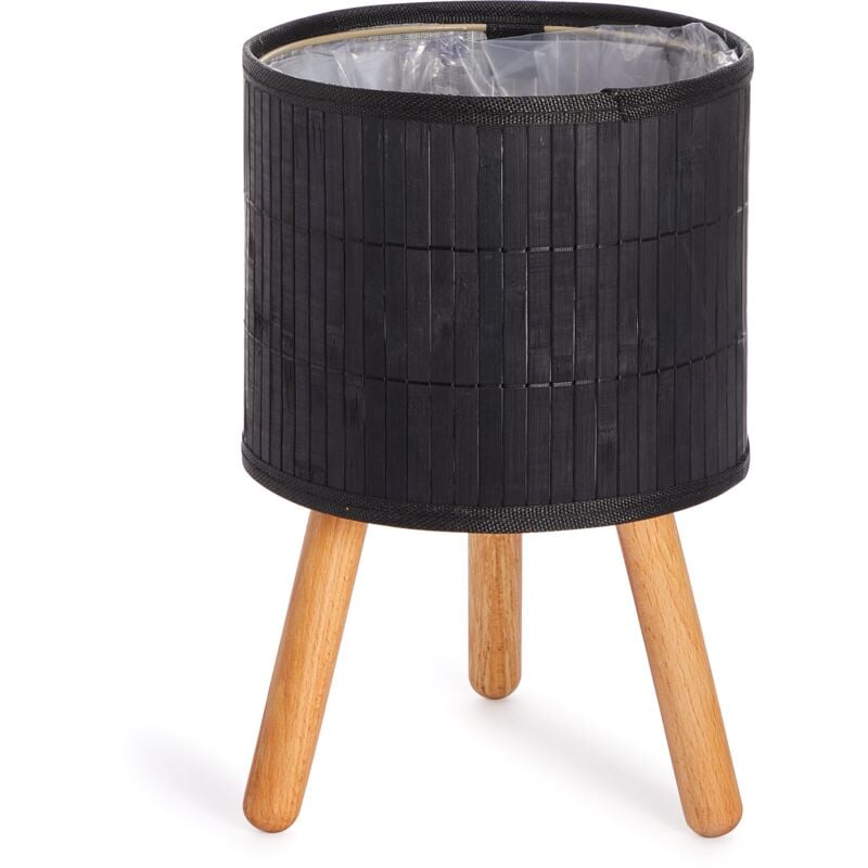 foto del prodotto maceta sobretiesto grande jardinera interior tiesto juego cesto madera trenzada nero, 2pcs set design 4 paco home