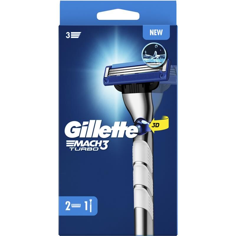 foto del prodotto mach3 rasoio turbo 2 ricariche per una rasatura perfetta gillette