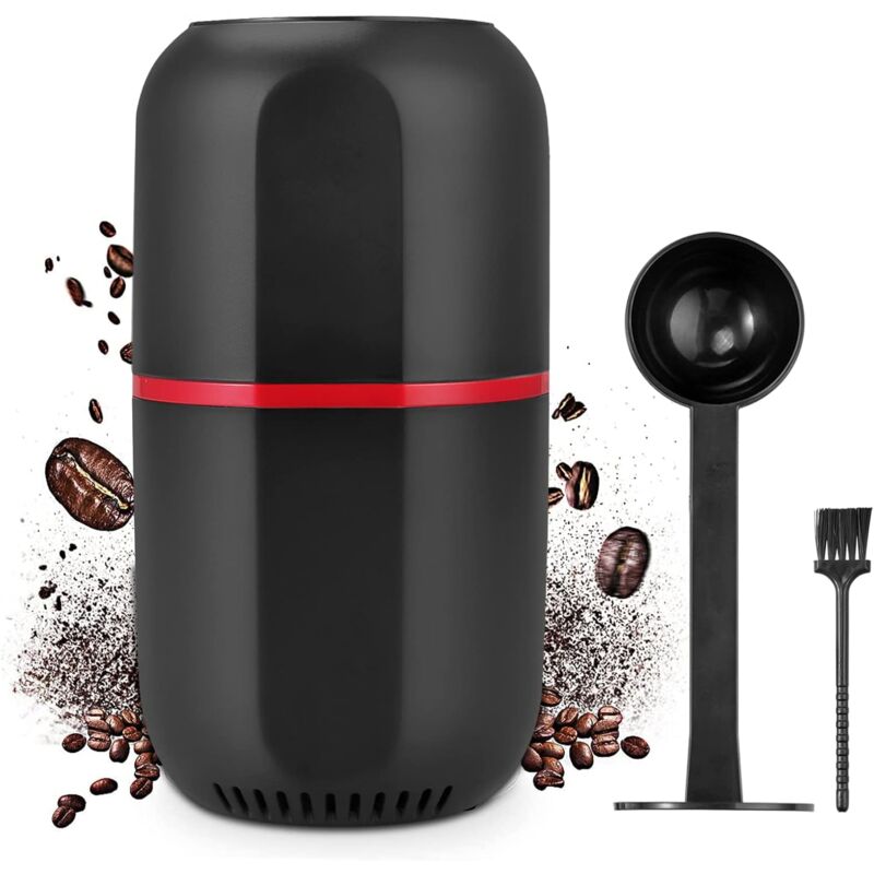 foto del prodotto macinacaff elettrico da 150 w, macinacaff , capacit 120 g, con spazzola per la pulizia, misurino per caff 2 in 1 e pressino nero 