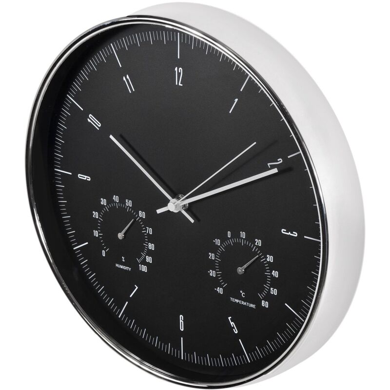 foto del prodotto maclean ce zegary orologio da parete con termometro e igrometro 2 colori oro argento argento 