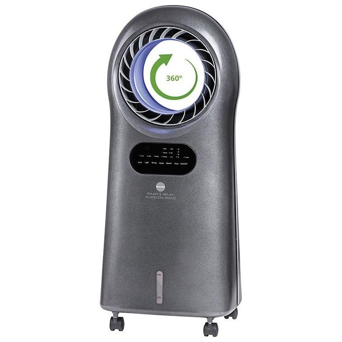 foto del prodotto macom 989 breeze raffrescatore evaporativo senza pale per climatizzazione in grigio con design innovativo e funzionamento silenzioso