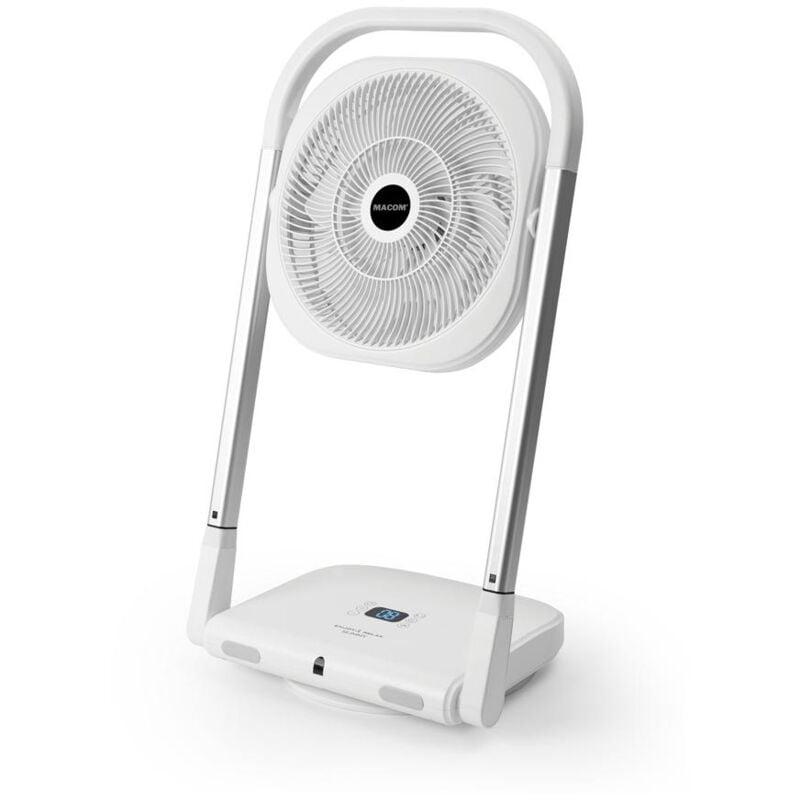 foto del prodotto macom enjoy relax ventilatore da terra pieghevole slimmy con telecomando bianco