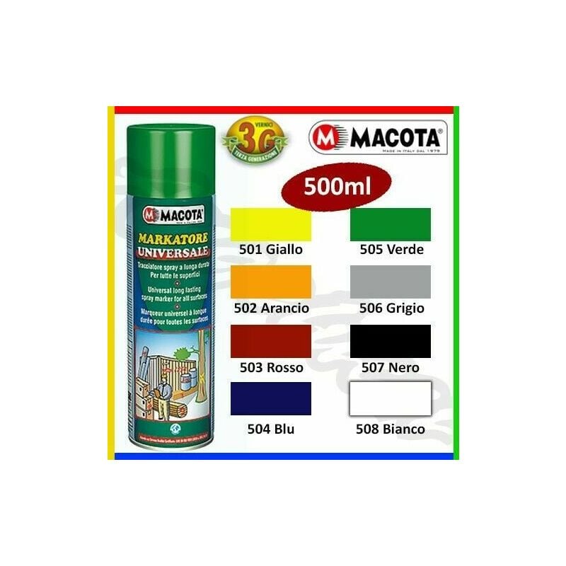 foto del prodotto macota markatore smalto speciale universale per tracciare linee colore verde fluo ral 6038 